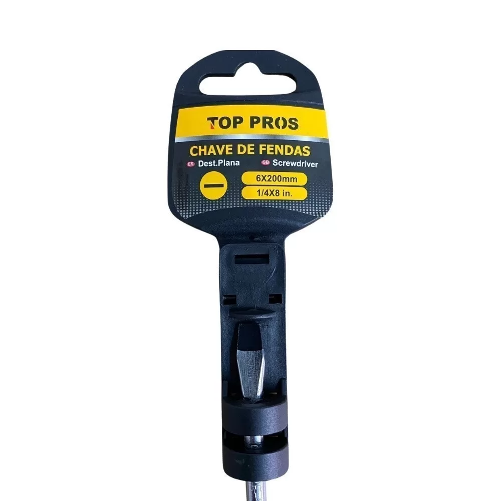 KIT 2 Chaves De Fenda Profissional TOP PROS 1/4×8 Chave de Fenda Com Cabo Emborrachado – XUXU BELEZA