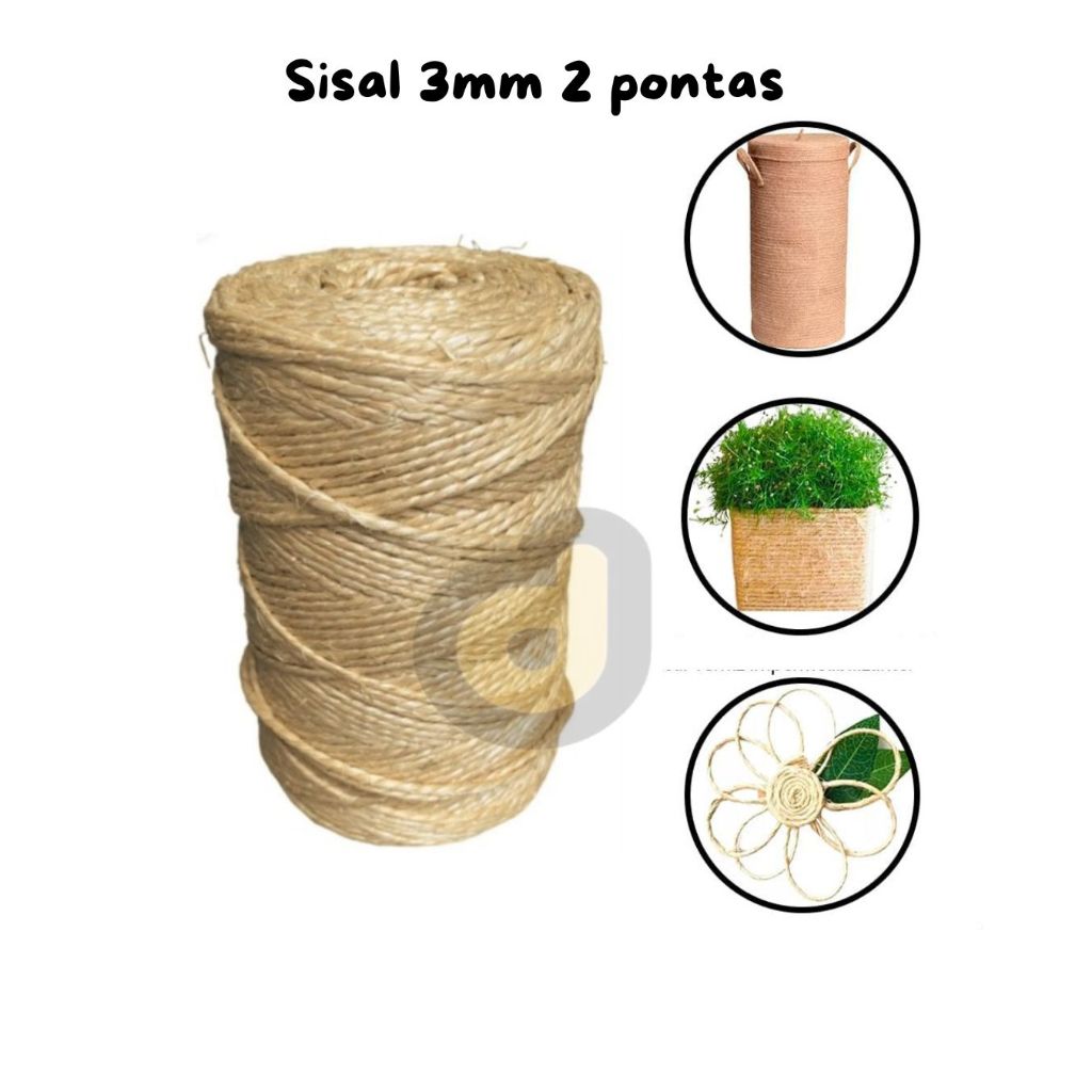 sisal 3mm 2 pontas até 230 metros