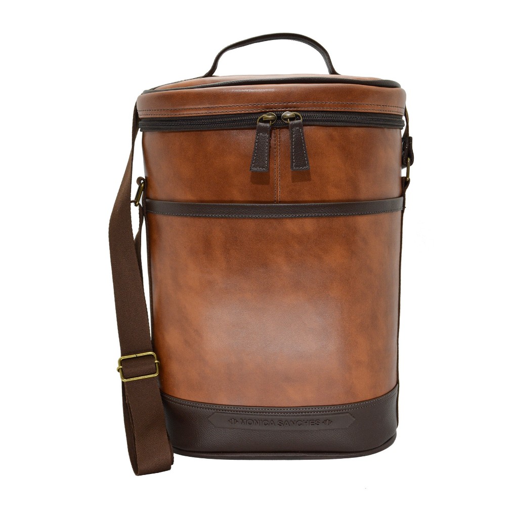 Wine Bag Monica Sanches Bolsa Térmica para Vinho 2 Garrafas Marrom