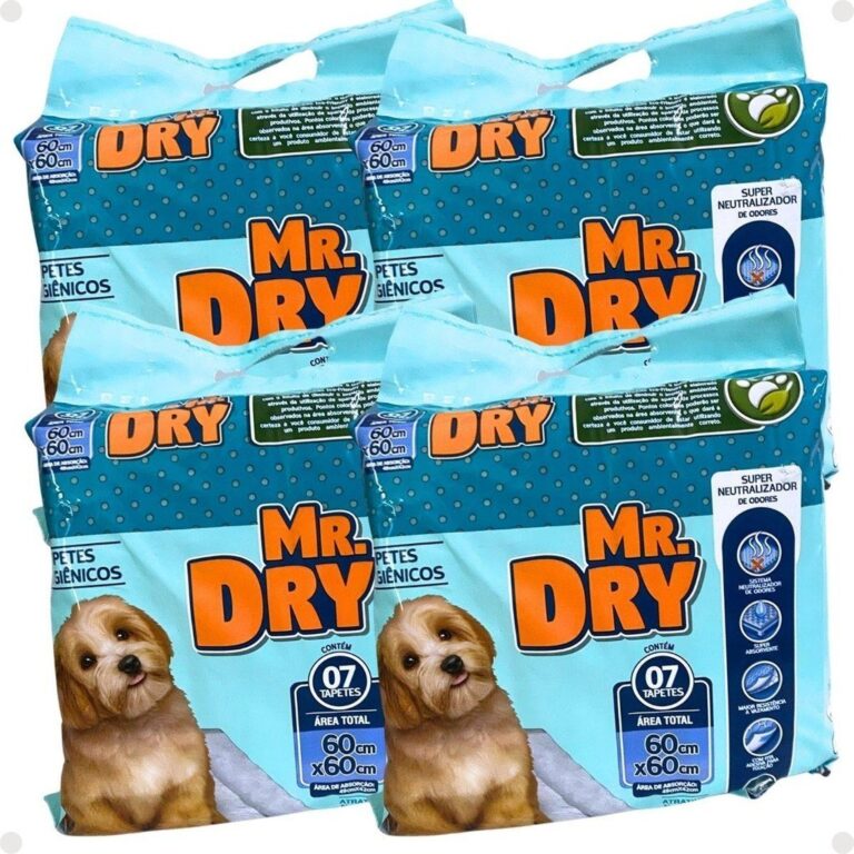 Kit Mr. Dry: 4 Tapetes Higiênicos 60×60 Com 