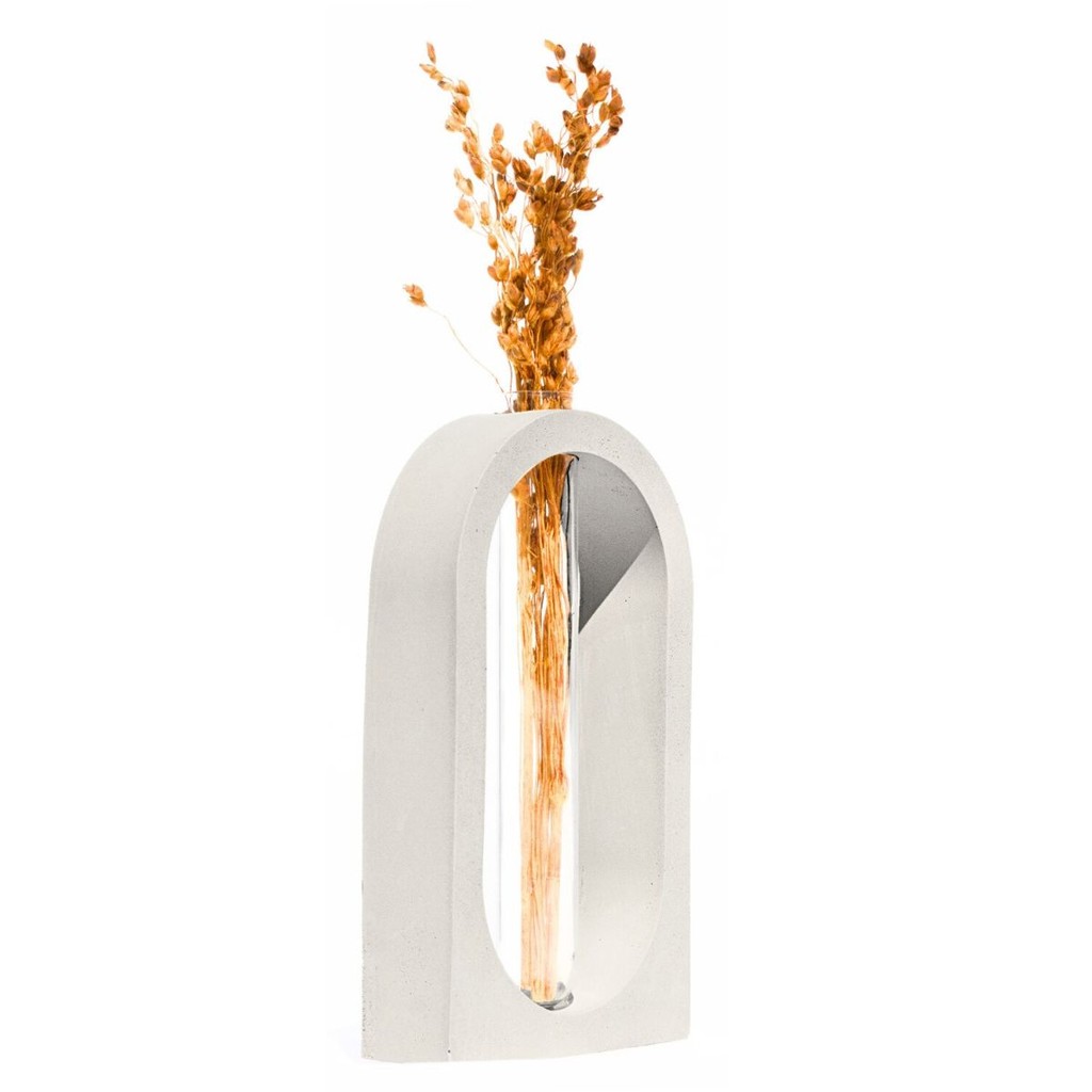 Vaso Decorativo Solitário com Tubo de Ensaio Janela 16,5 cm Aleta