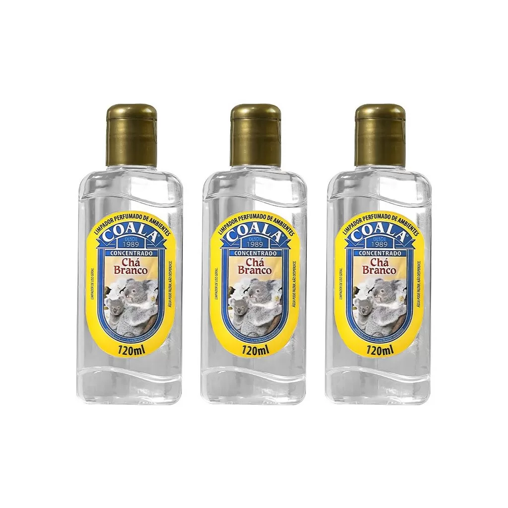 Combo 3 Limpadores Coala Chá Branco 120 ml