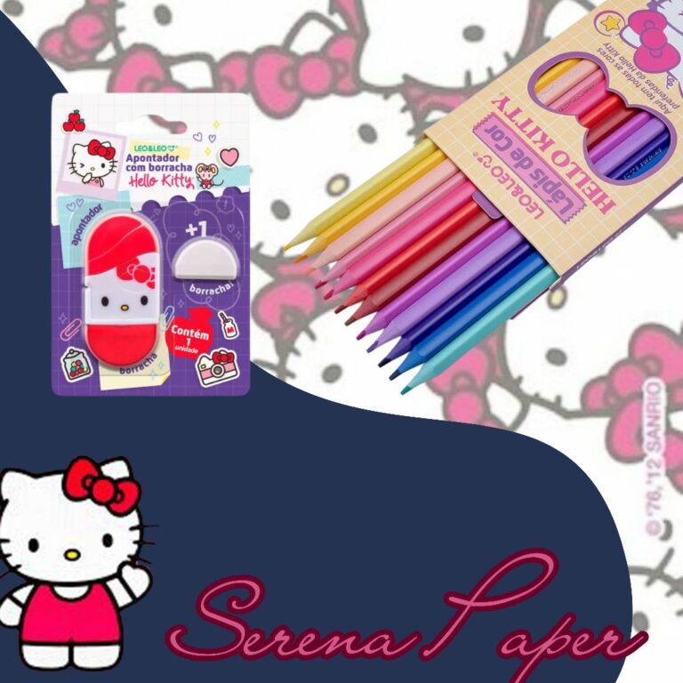 KIT HELLO KITTY (1 LÁPIS DE COR 12 CORES / 1 APON
