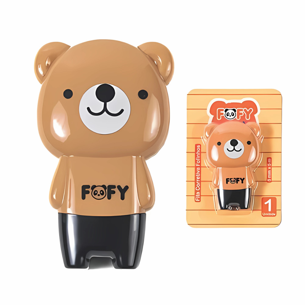 Corretivo em Fita Ursinho 5mmx5mm Fita Corretiva Fofinhos Material Escolar Infantil Volta as Aulas