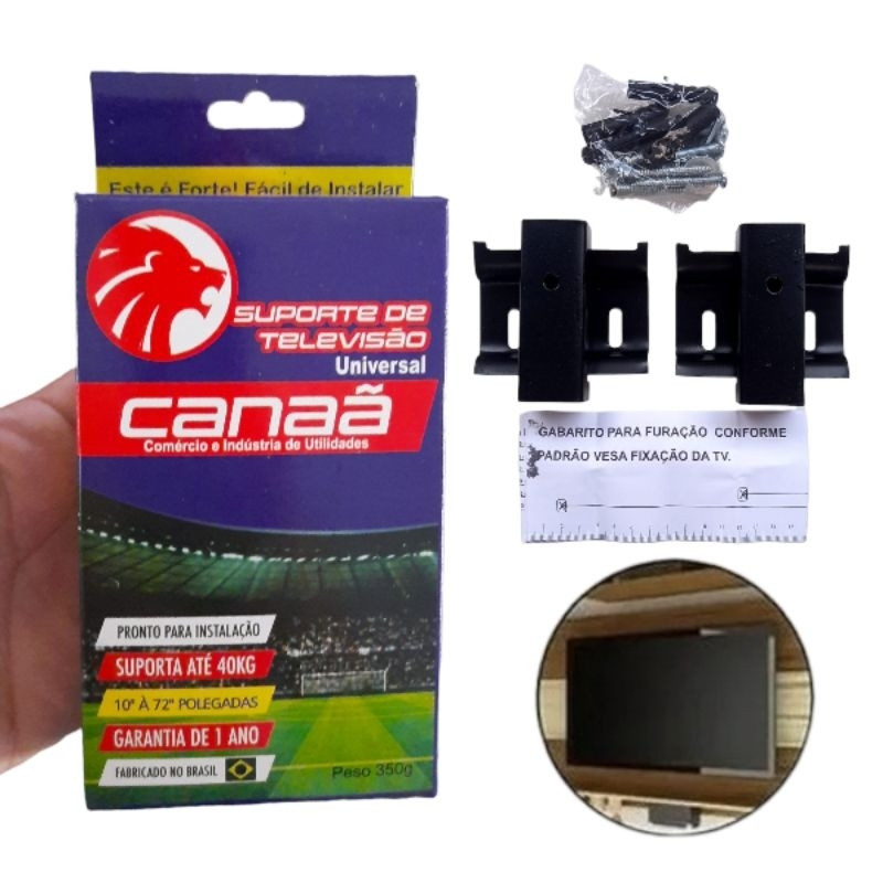 Suporte Tv Fixo Universal Ferro 10 à 72 polegadas Lcd Led Plasma até 40kgs Caixinha