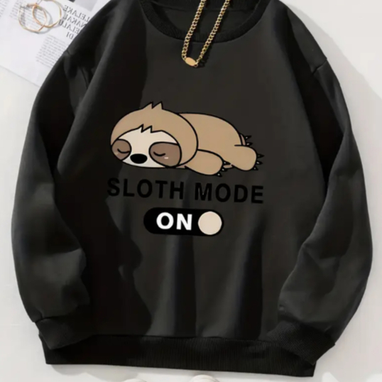 Gola Redonda Feminina Bicho Preguiça Sloth Mode O