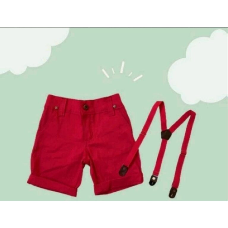 bermuda social infantil vermelho tam 6 a 12 meses 