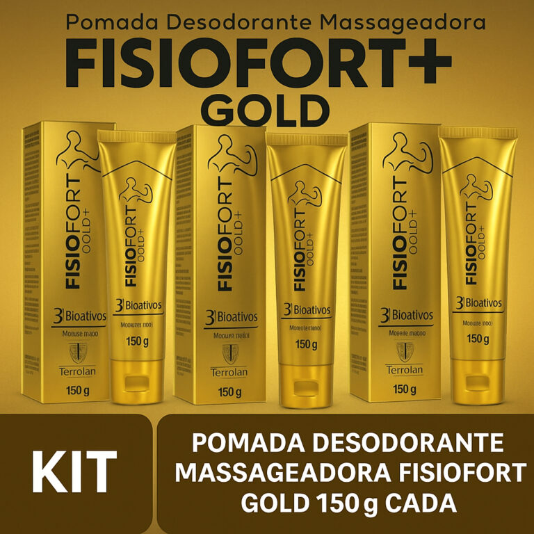 KIT 3x Pomada Desodorante Massageadora Fisiofort +