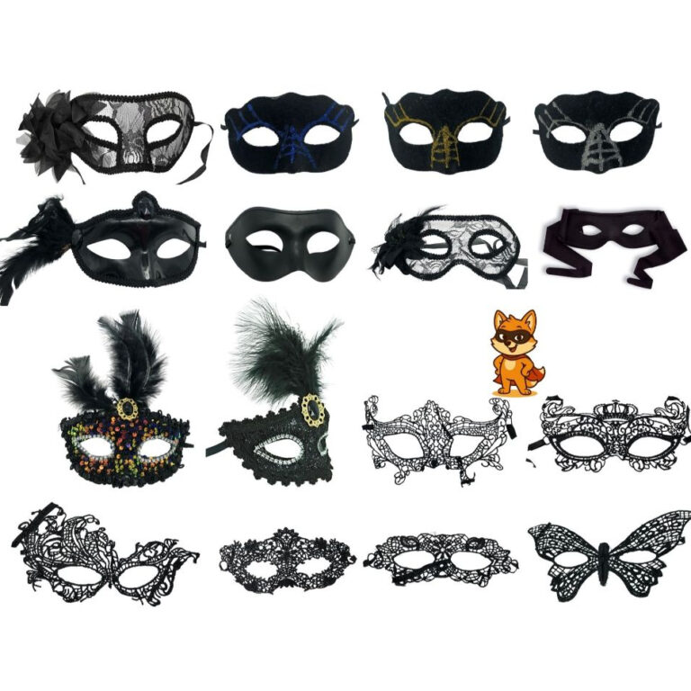 Máscaras Pretas Sexy de Luxo Veneziana Renda para