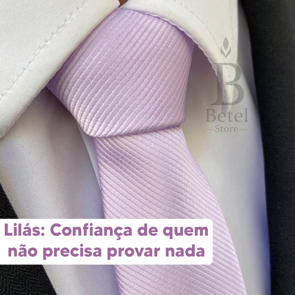 Gravata Lilás Masculina Slim Social Moderna Sofisticada Acabamento Impecável Sarja