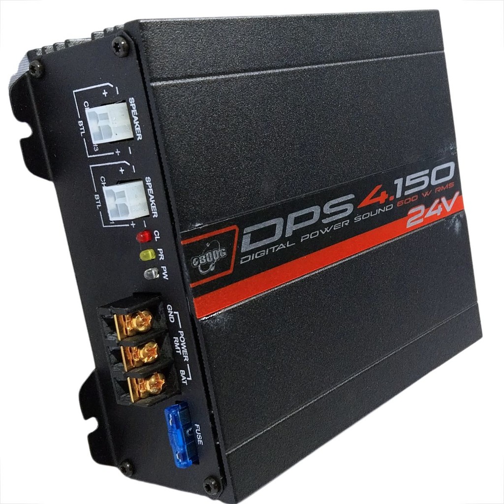 MODULO DE SOM AUTOMOTIVO 4 CANAIS 600WATS RMS 24V BOOG DPS-4150 24 VOLTS