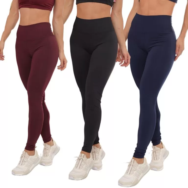 Kit 3 Legging Suplex Feminina Moda Fitness Academi