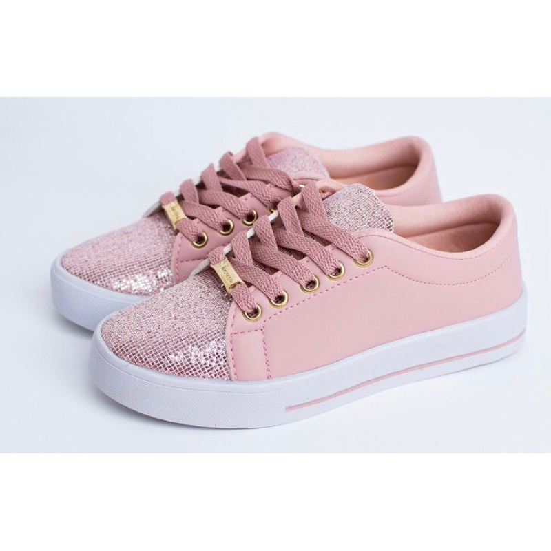 Tenis Feminino Gliter Casual Dia a Dia Sapatenis Macio