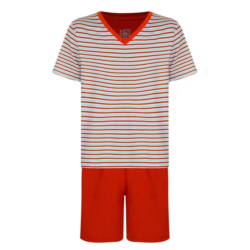 Pijama Masculino Curto Lupo 28021-001 Algodao Gola V
