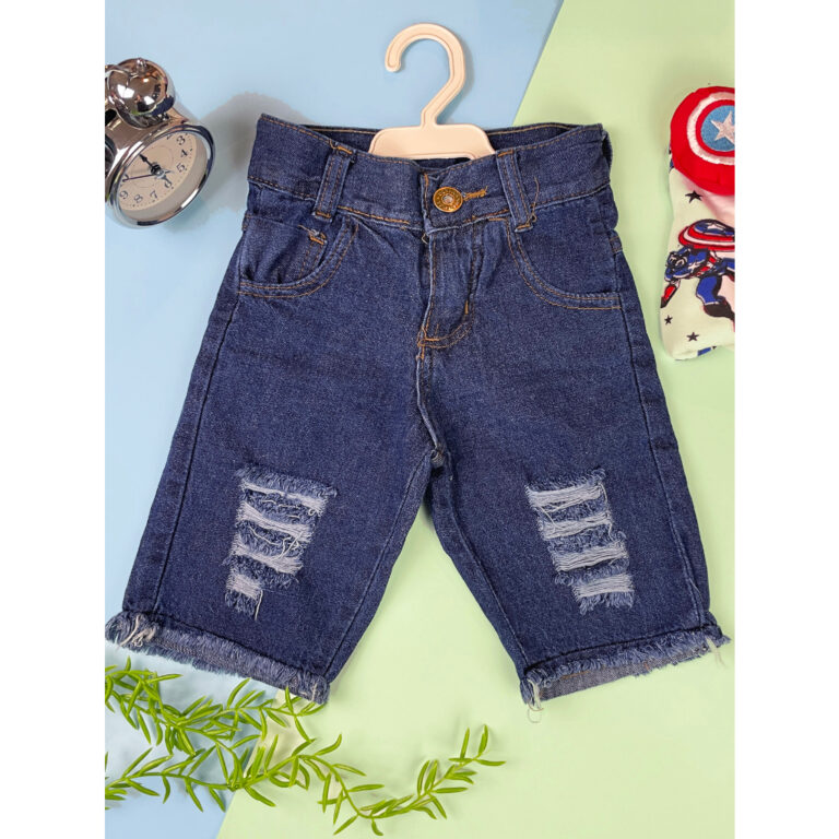 Kit 3 Bermudas Jeans  infantil juvenil rasgada mas