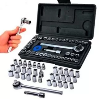 Kit Jogo De Chave De Catraca Reversível Com Soque