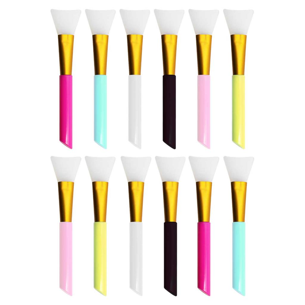 Kit 12 Espátulas de Silicone para Aplicação de Máscara Argila Skincare Maquiagem