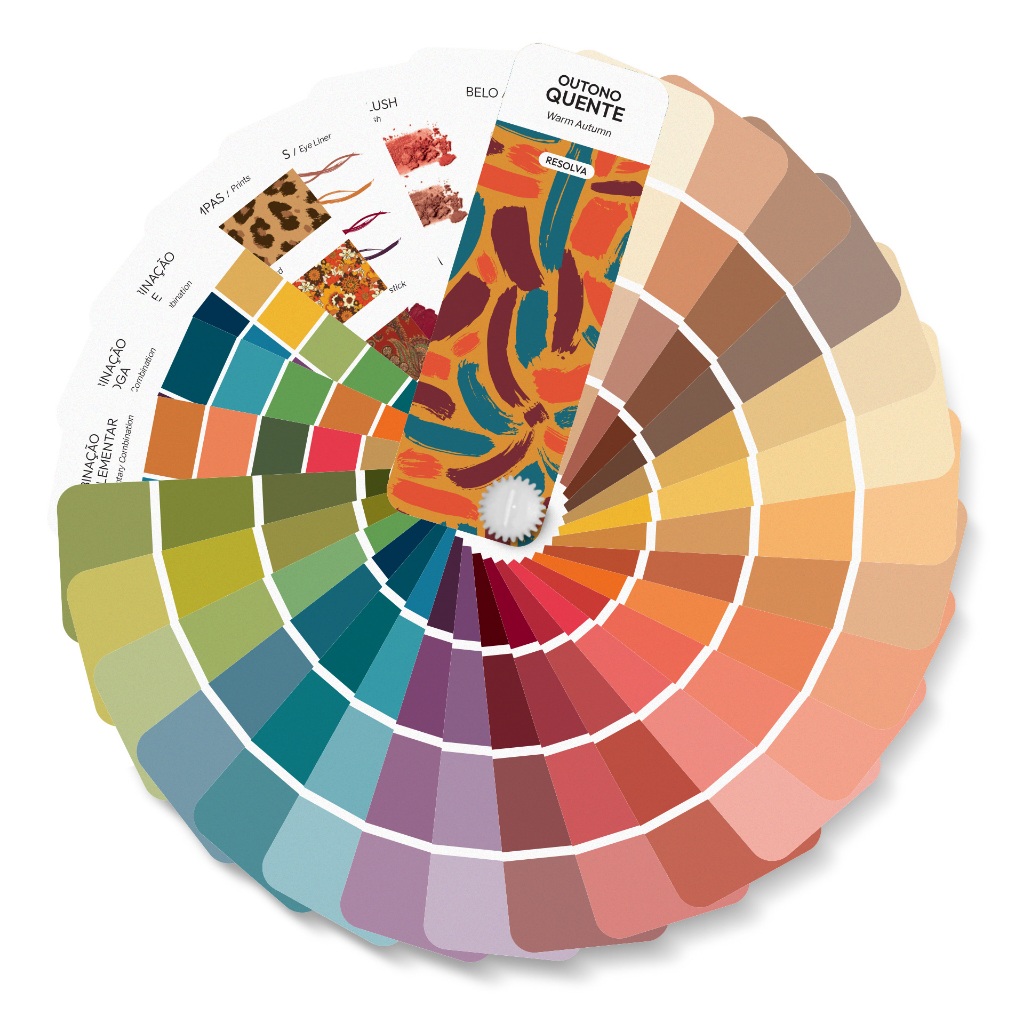 Cartela Paleta De Cores Coloração Pessoal Mini | Outono Quente | Outono Puro | Outono Verdadeiro | R