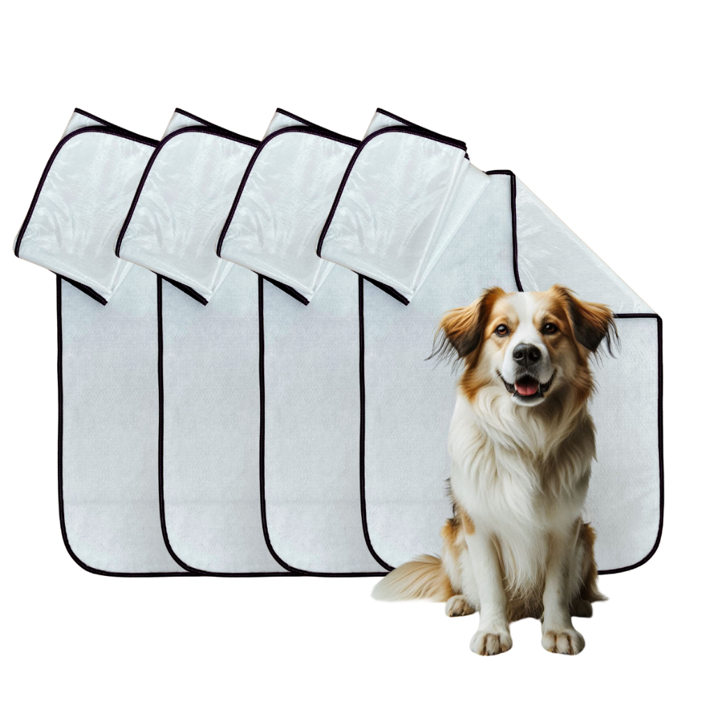 Kit 4 Uni. Tapete Pet Tapetinho Pra Xixi de Cachorro Higiênico Lavável Dog Gato Reutilizável