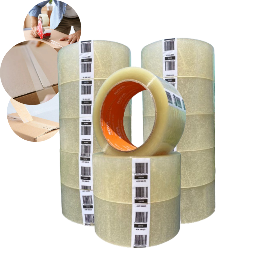 20 Rolos De Fita Adesiva Larga 45MM X 100 Metros Transparente – Fita Durex Cristal PP 45X100