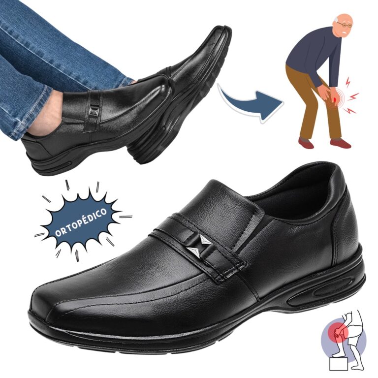 Sapato Social Mocassim Ortopédico Couro Legítimo