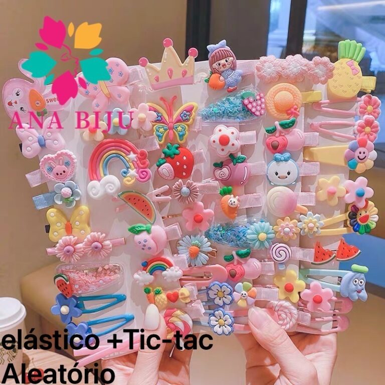 Kit com 16 pcs de prendedor Infantil elastico+bico