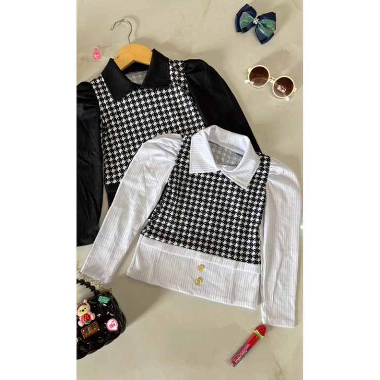 blusa xadrez de gola infantil menina blusa canelad