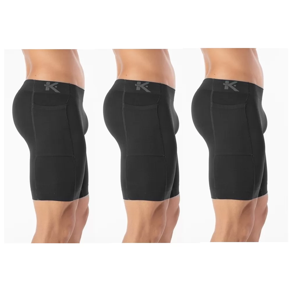 Kit 3 Bermudas Térmica com Bolso Cueca Shorts Masculino Compressão Anti Assadura