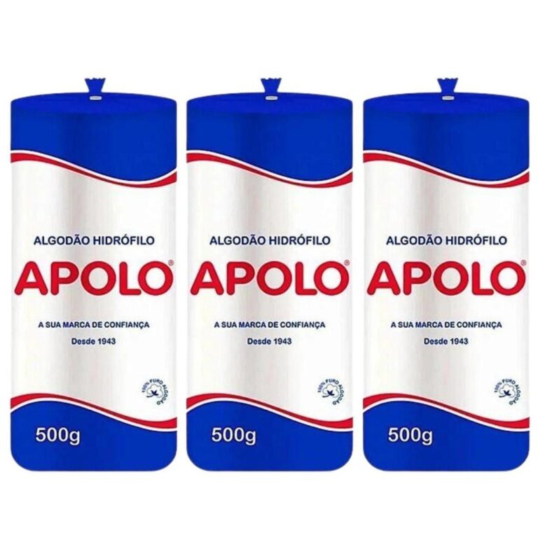 KIT ALGODÃO HIDRÓFILO APOLO EM ROLO 500G C/3