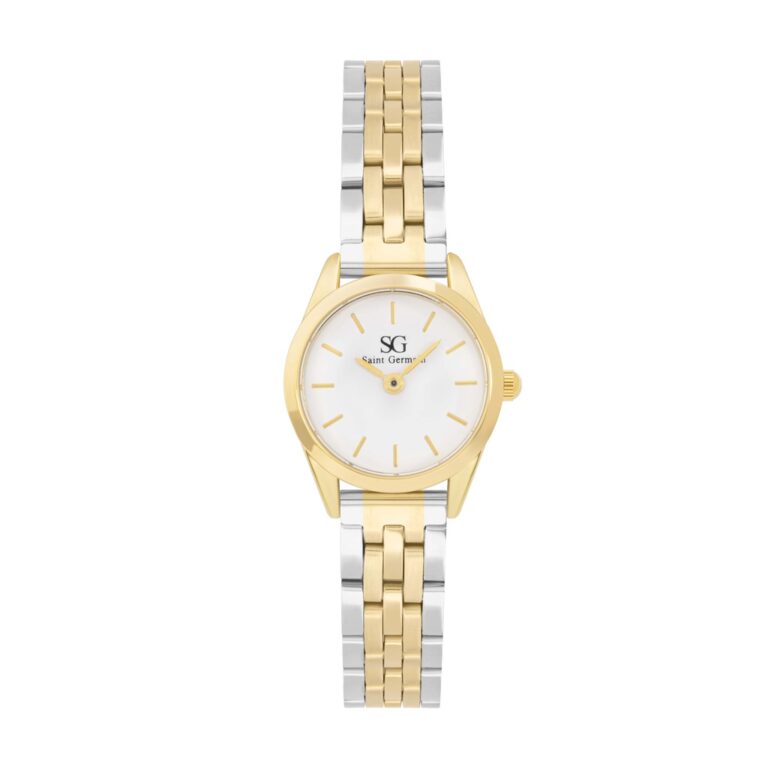 Relógio Feminino Dourado Prata Saint Germain Mini