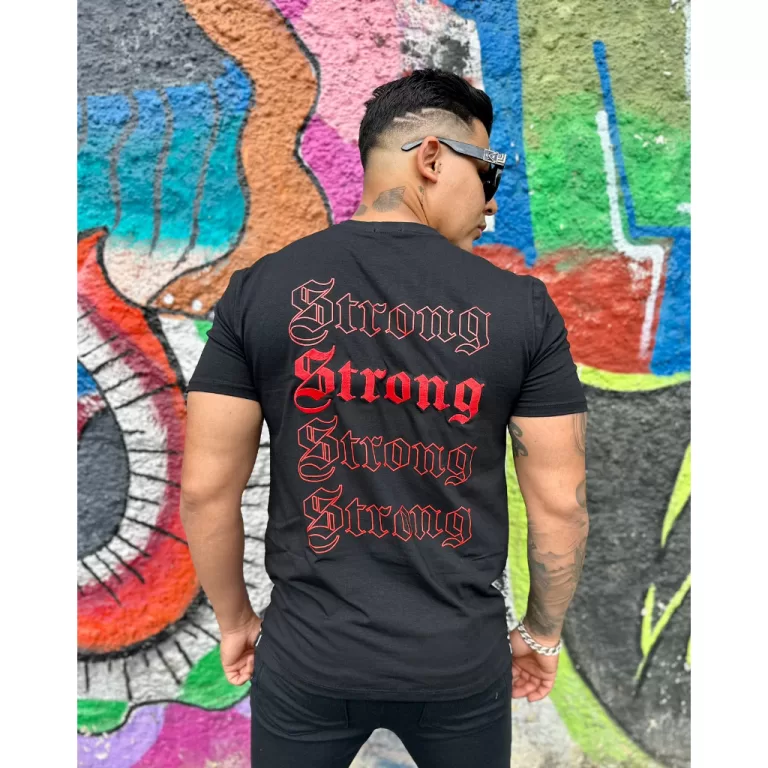 Camiseta masculina Bordada malha peruana 100% algo