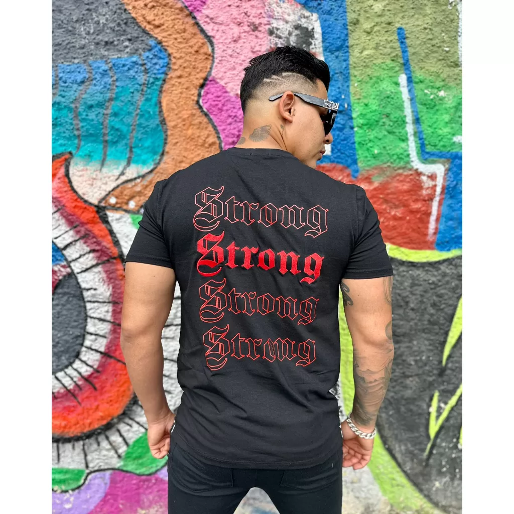 Camiseta masculina Bordada malha peruana 100% algodão
