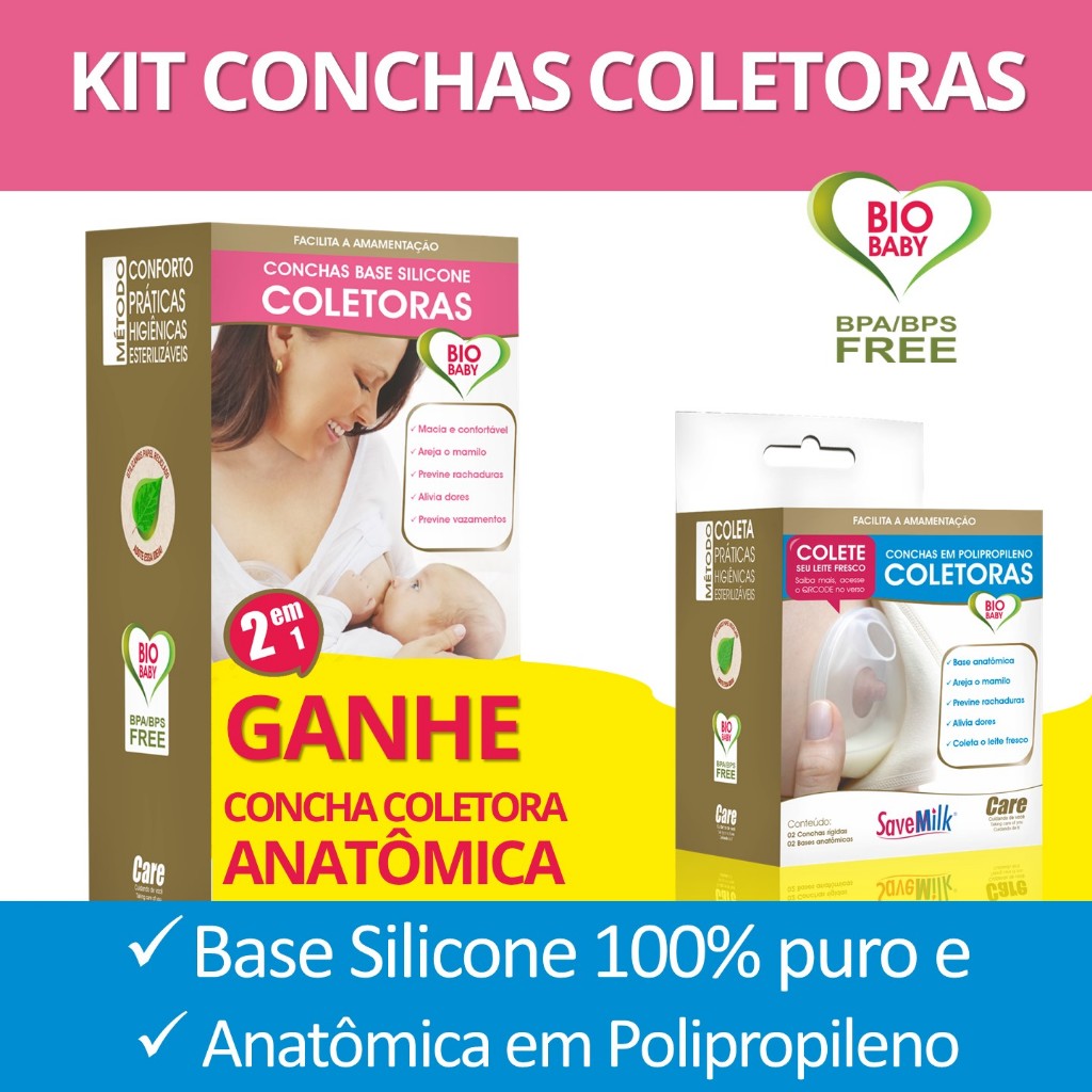 KIT CONCHAS DE AMAMENTAÇÃO COLETORAS 2 PARES