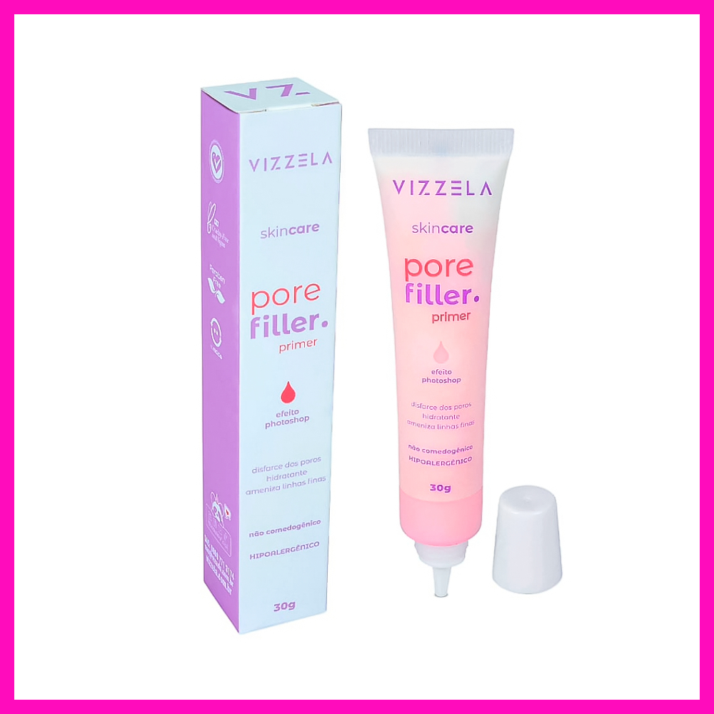 Vizzela Primer Pore Filler Facial 30g (Primer preenchedor dos poros e linhas finas)