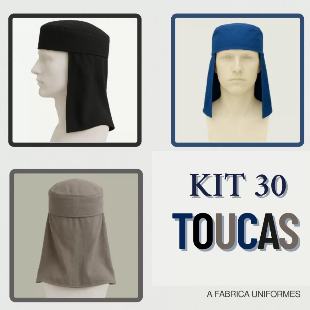 Paq 30 Touca De Soldador Arabe Legionario Azul Brim Proteção Sol Capuz Soldador Agricultor