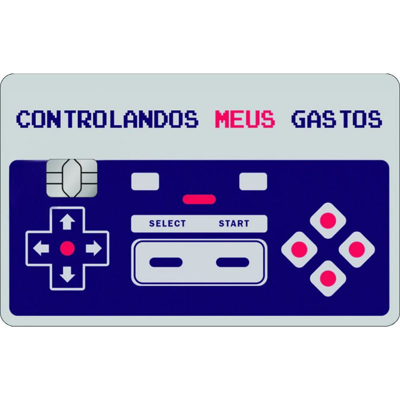 adesivo cartão crédito débito joystick controlando meus gastos película protetora segurança