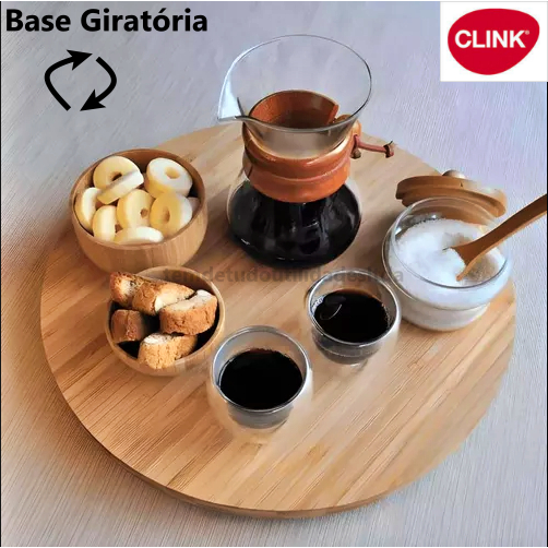 Tabua de Bambu Petisqueira com Base Giratória 360