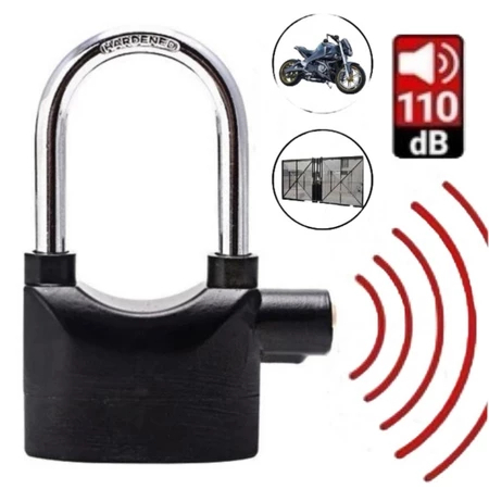 Cadeado Alarme Sonoro Antifurto Moto Trava Disc Po