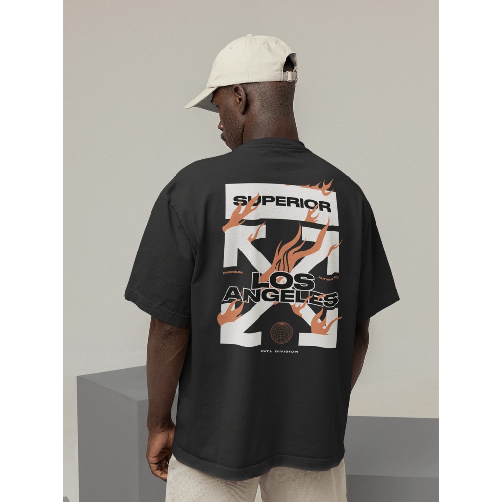 Camisa Camiseta Oversize Streetwear Masculino e Feminino  Treino e Dia a Dia Preto e Off Whte Estamp