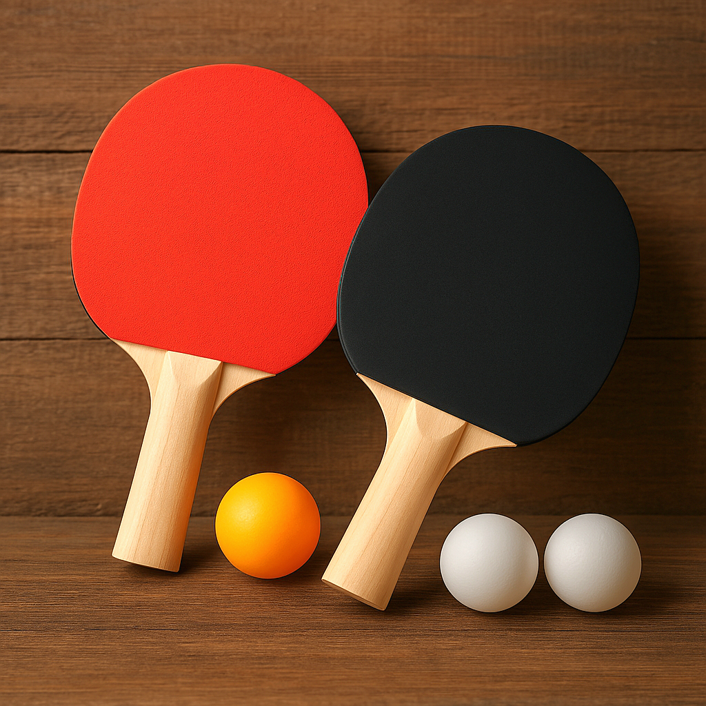 Kit Ping Pong 2 Raquetes 3 Bolinhas Tênis de Mesa Semi Profissional Sem Rede Brinquedo Bola Atacado