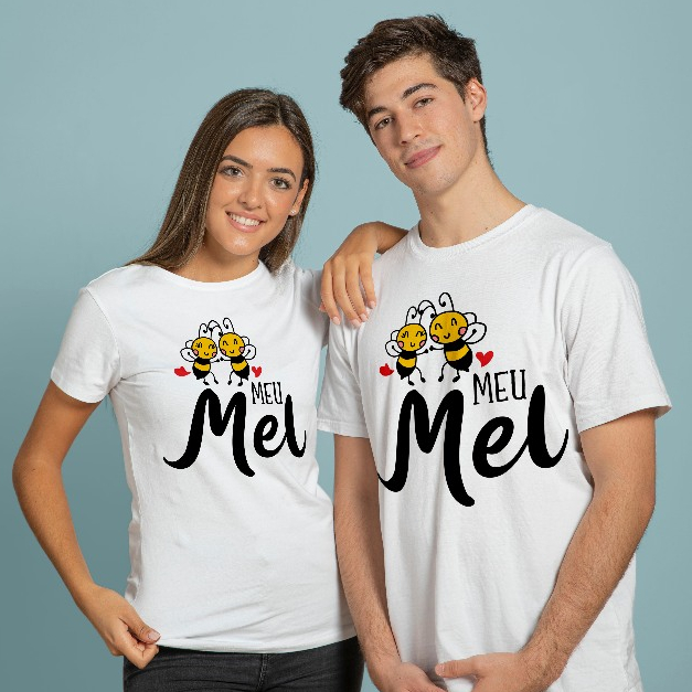 Kit Camisetas para Namorados 100% Poliéster ̵