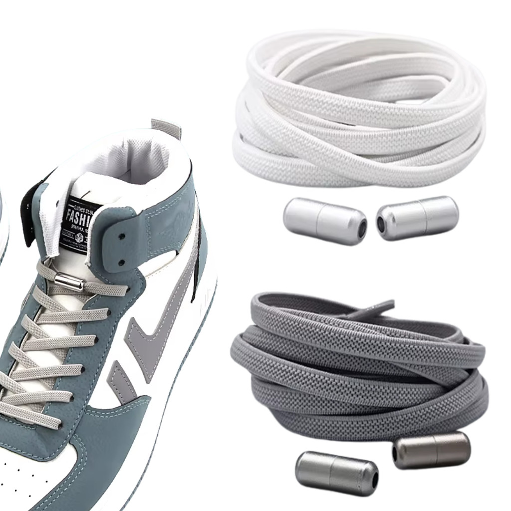 2 Pares Cadarços Elásticos Sem Amarrar Com Cápsula De Rosquear Para Tênis Crianças Adultos