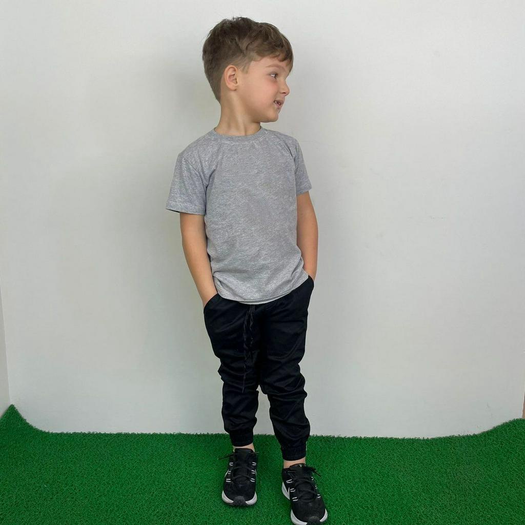 Calça Jogger Infantil Juvenil menino Calça com Elastano e Sarja Moda casual passeio e escola tendenc