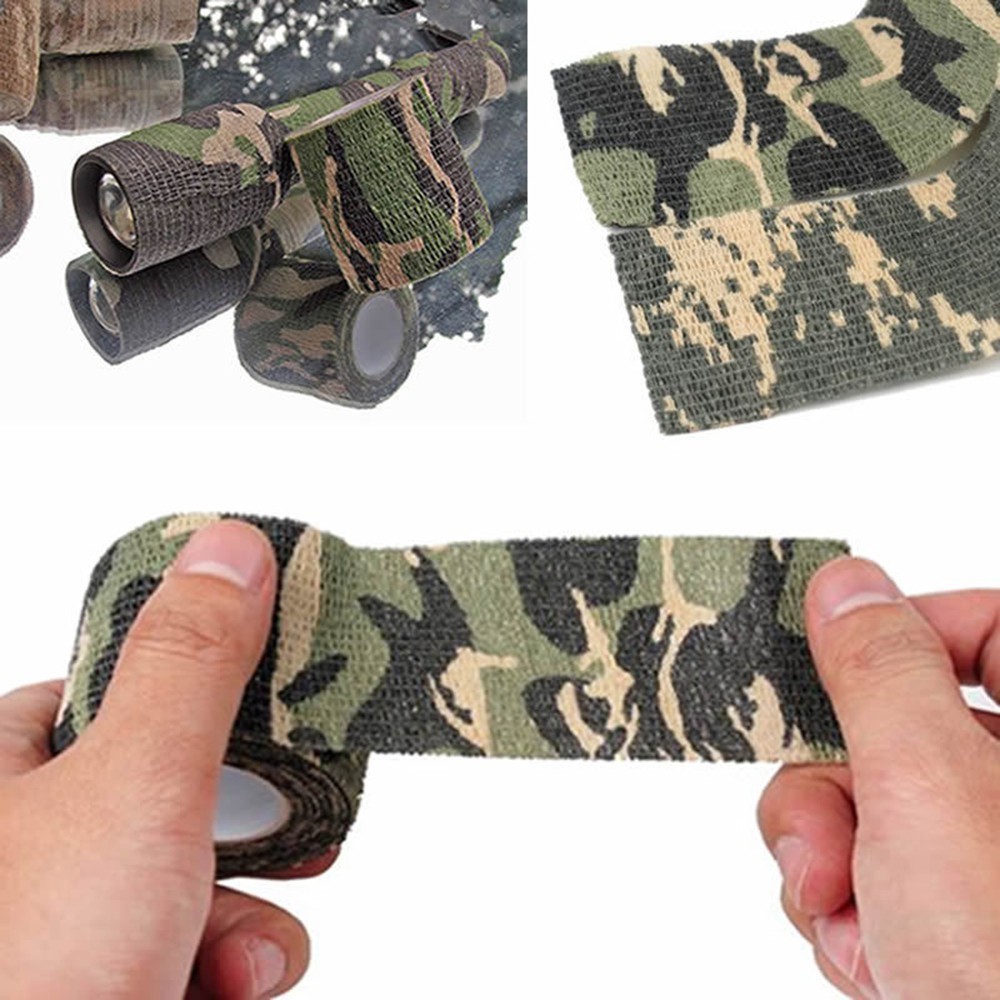 Fita De Camuflagem Autoadesiva 5cm * 4.5m , Bandagem Invisível De Acampamento À Prova Dágua Para Caç