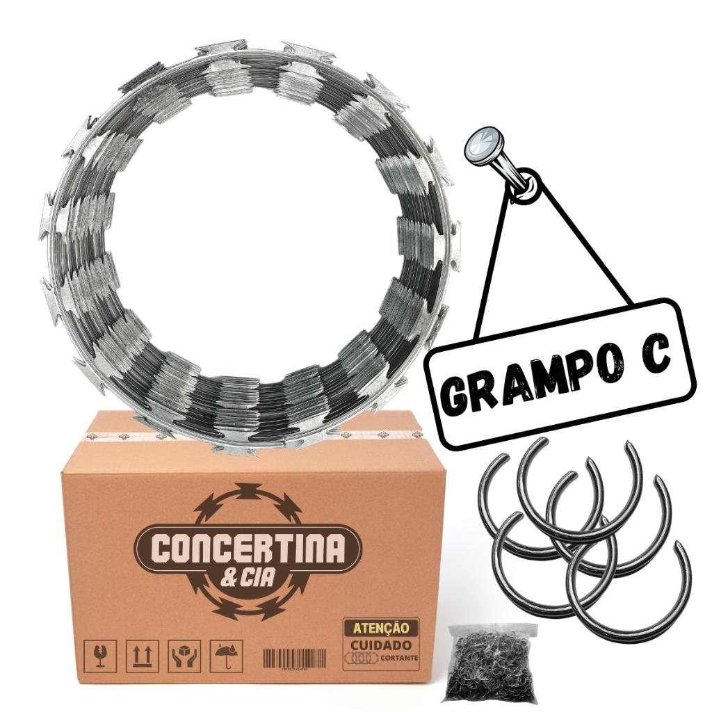 Concertina de 30cm para 10 metros qualidade, robustez e proteção contra ferrugem