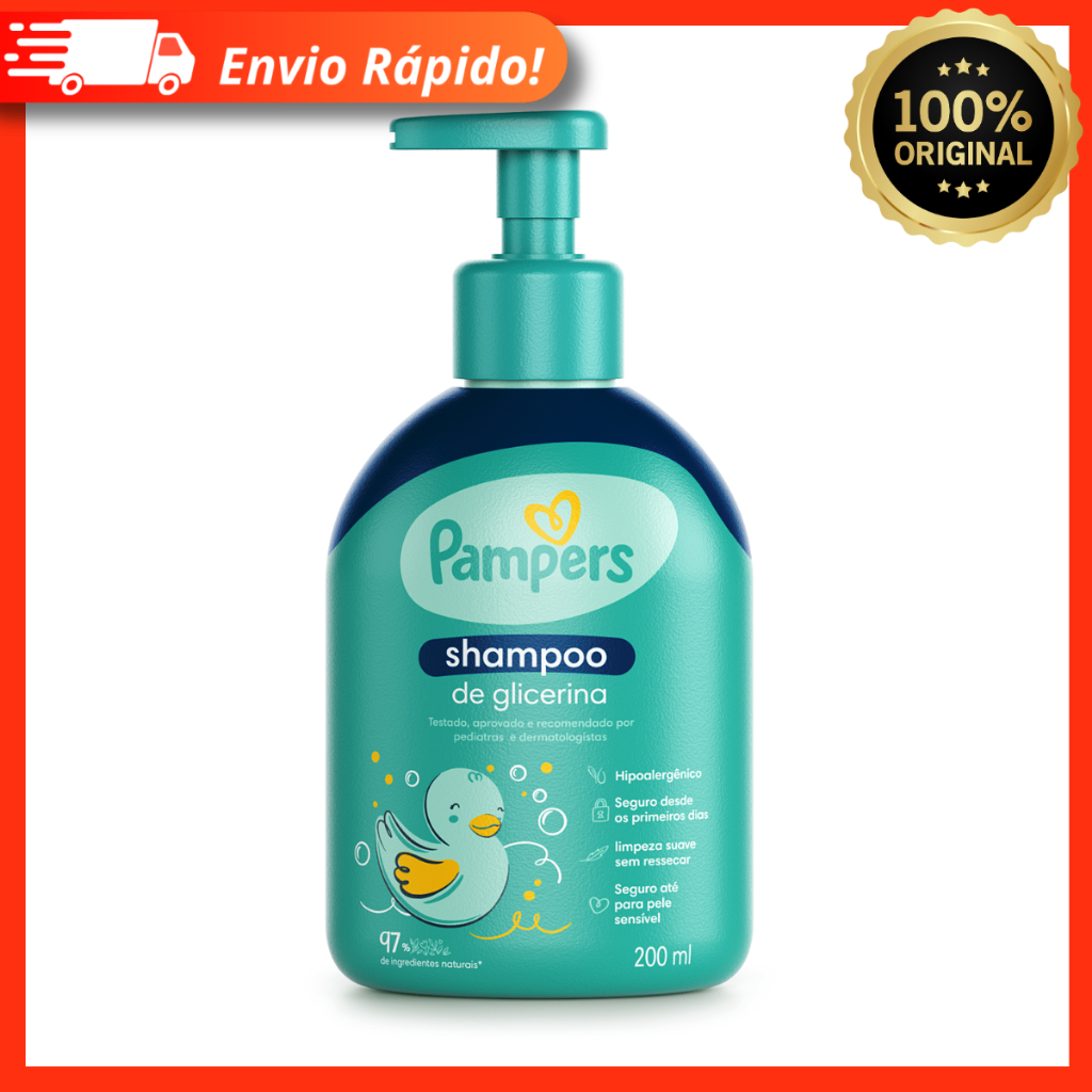 Shampoo Pampers Glicerina 200ml – Uso Infantil