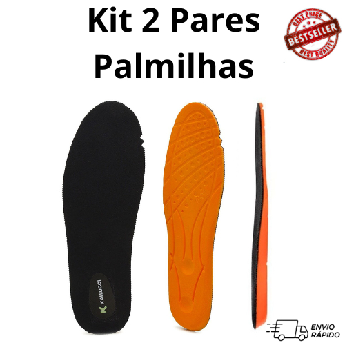 Kit 2 Pares Palmilha Gel Fina Macia Ortopédica Id
