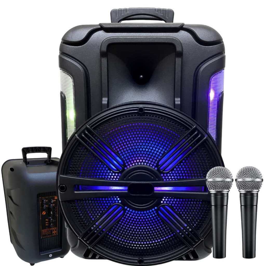 Caixa de Som Grande Bluetotoh Potente 2000w PMPO com 2 MICROFONES
