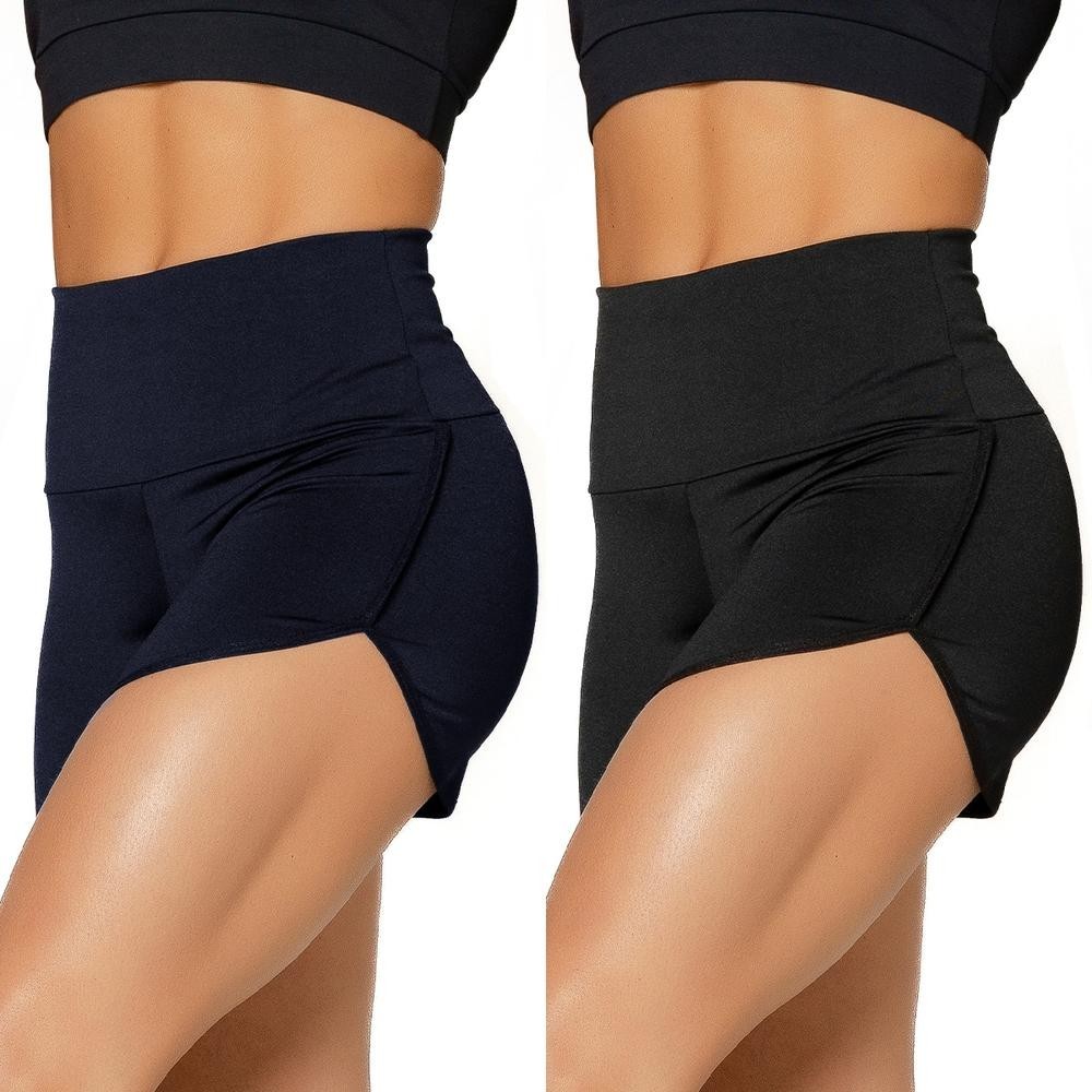 Promoção Kit 2 Shorts Feminino Academia Suplex