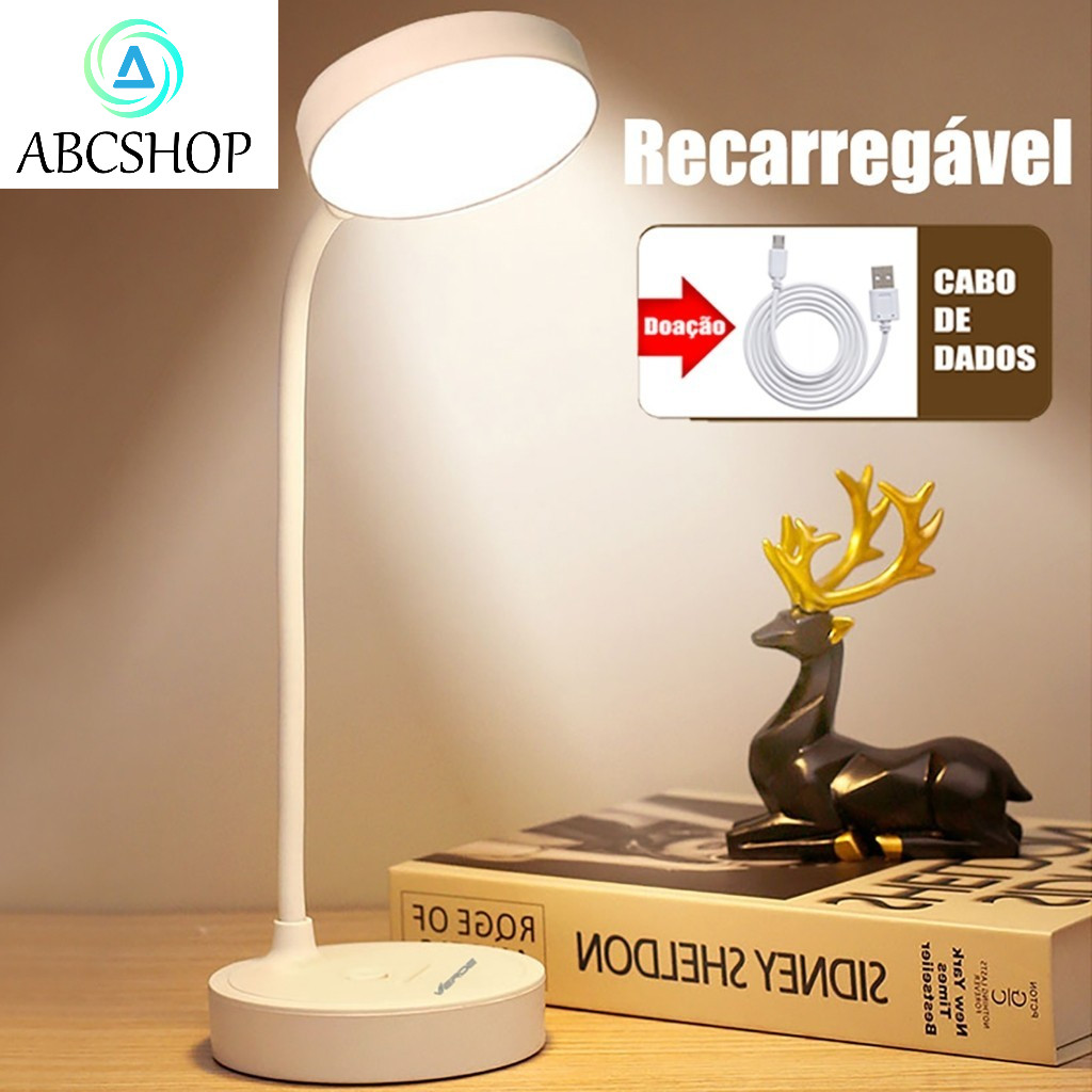 Luminária De Mesa Recarregáveis Led Com Proteção Os Olhos Usb Iluminaria Abajur Lâmpada De Mesa Para